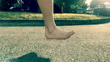 Barefoot foot strike showing plantar fascia loading