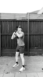 Single Bell Squat Press