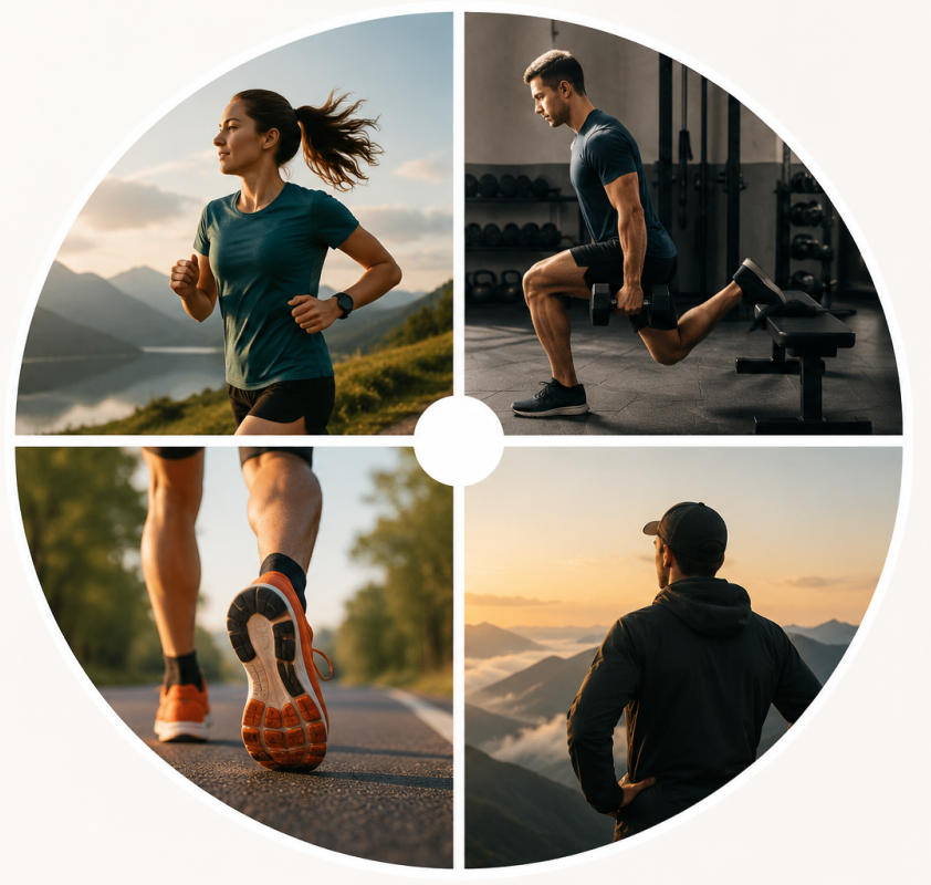 Four-part visual running coaching model