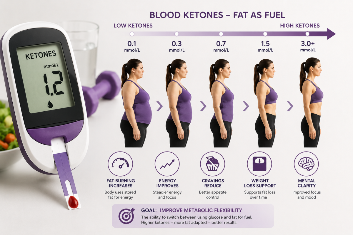 Blood ketones and fat utilisation