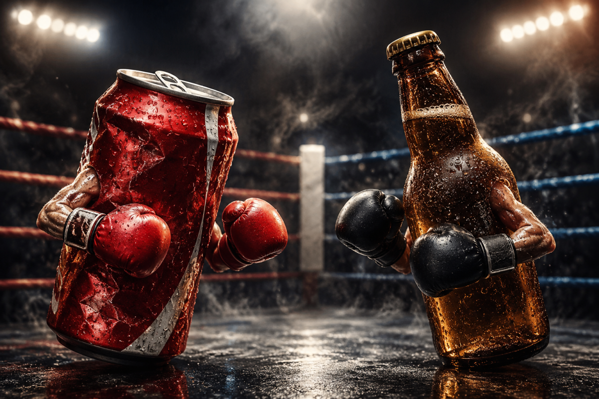 Coke versus beer boxing ring