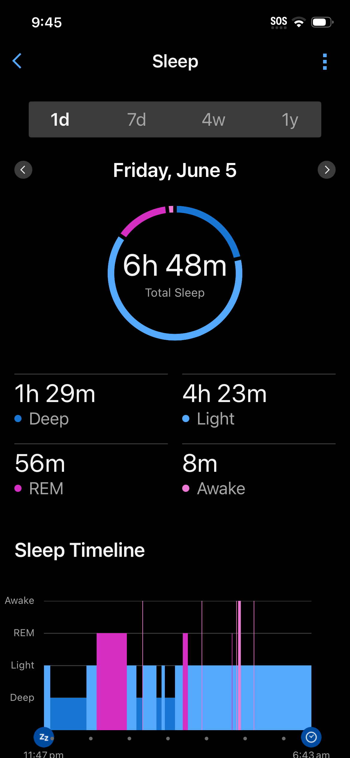Garmin sleep day 3