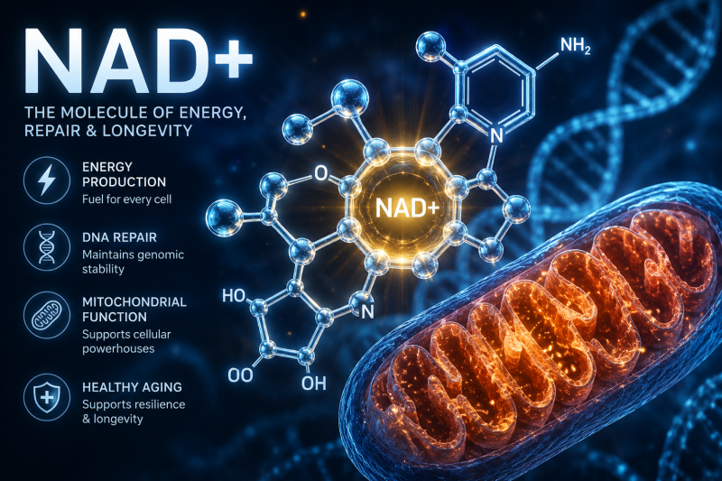 NAD+ molecule and cellular energy