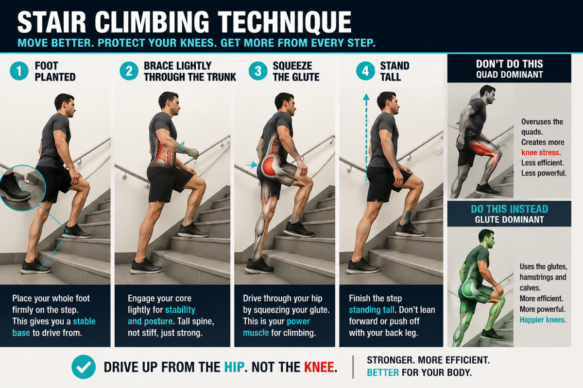 Stair climbing technique