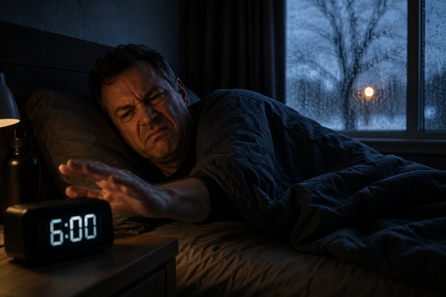 Winter morning alarm clock