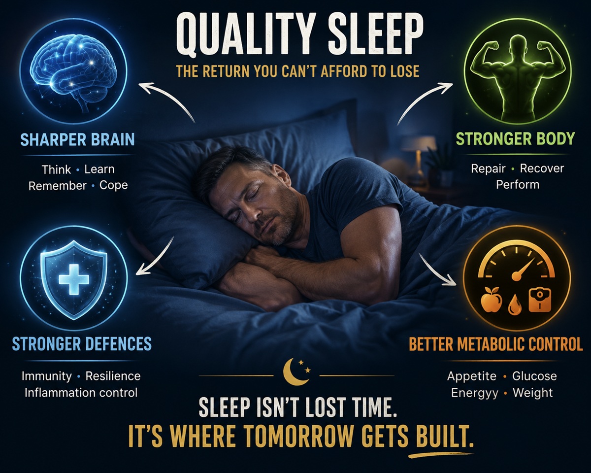 Quality sleep benefits for brain, body, immune health and metabolism