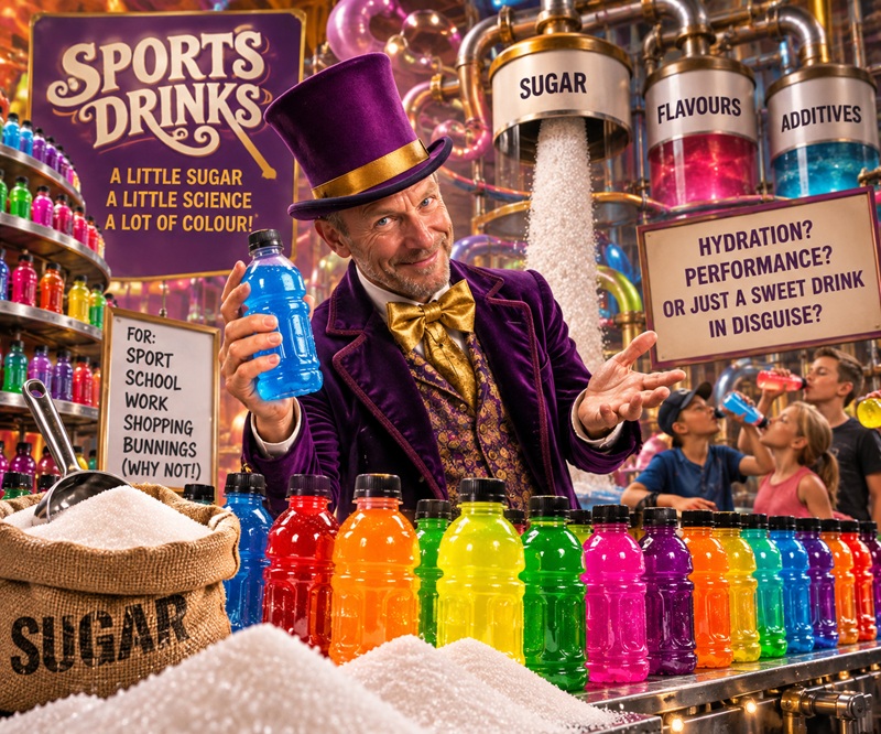 Colourful sports drinks